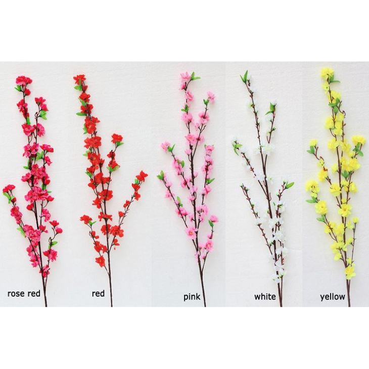 Artificial Peach Blossom Tree For Wedding Red Color